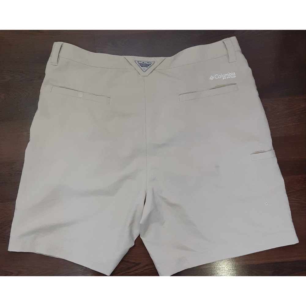 Columbia PFG Mens Performance Fishing Gear Ripstop Shorts Khaki Beige 37W